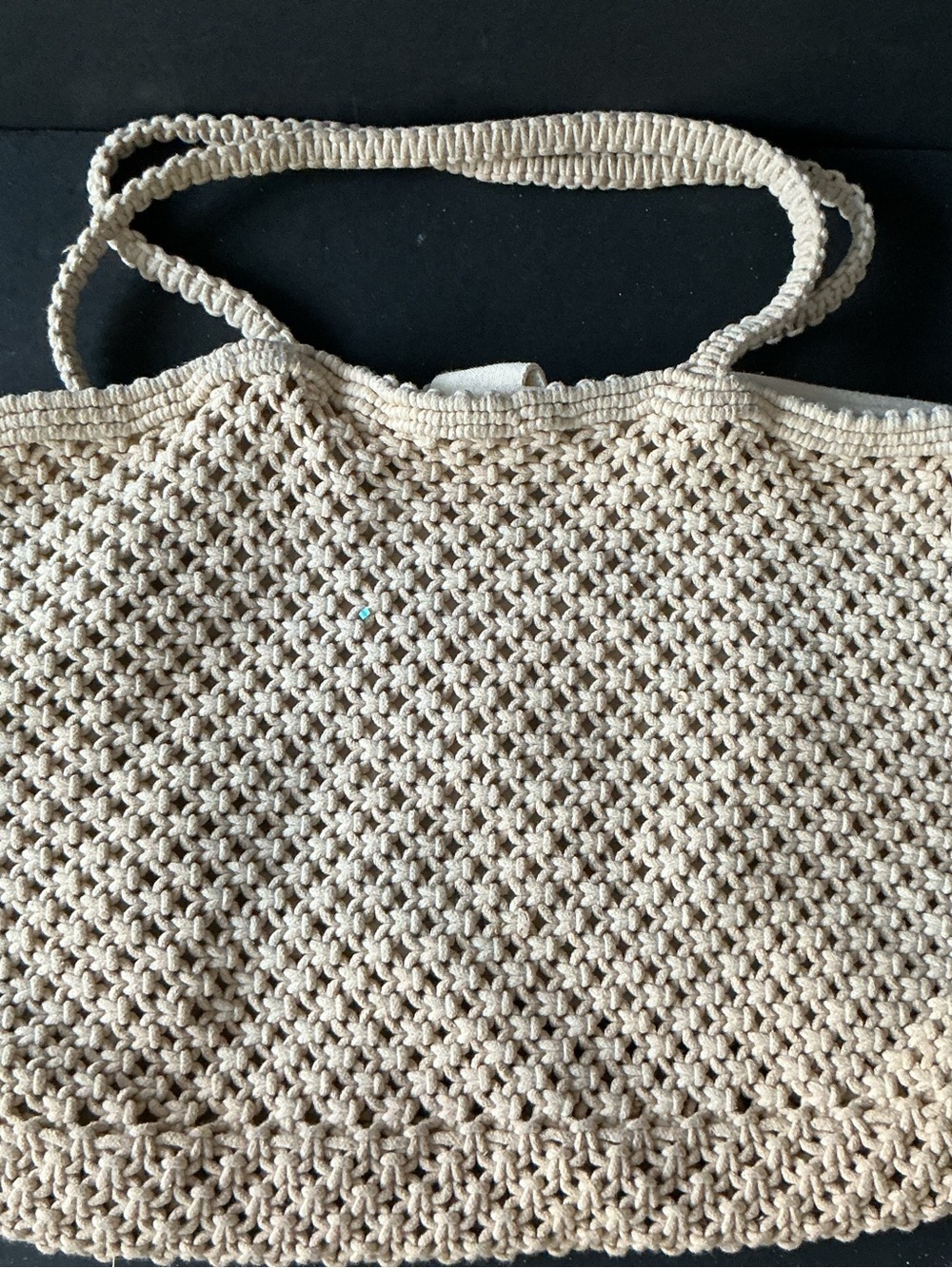 Neutral Crochet Tote Bag - Beige